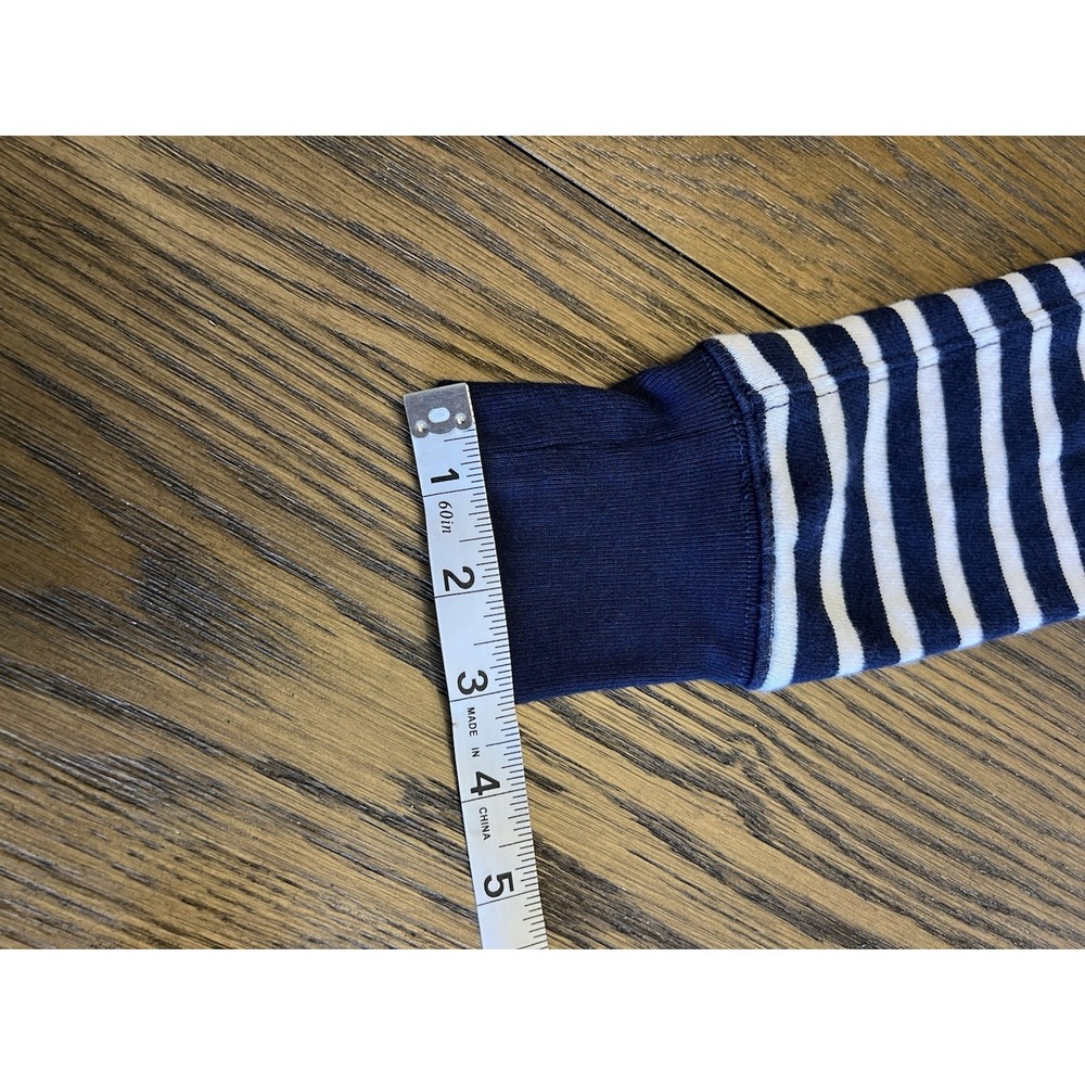 Ralph Lauren Hoodie Cotton Viscose Navy Striped Nautical Preppy Zip Up S/P - Picture 14 of 14